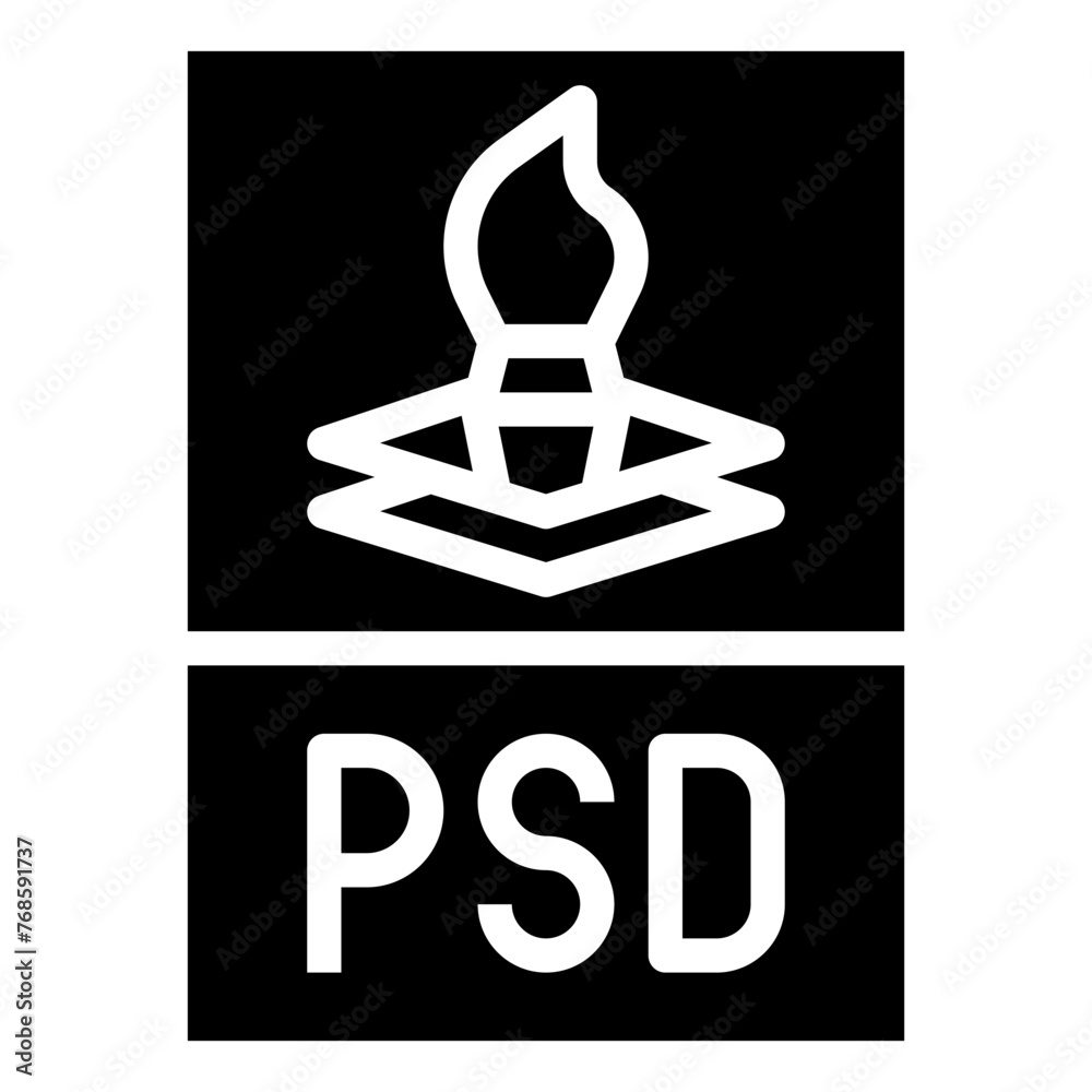 PSD,paint brush,document,design,file.svg