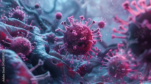 3D visualization of a virus particle magnified thousands of times captured through an advanced electron microscopy technique