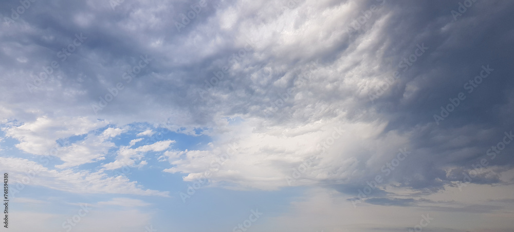Winter sky with clouds, season skyline background Winter sky with clouds, season skyline background