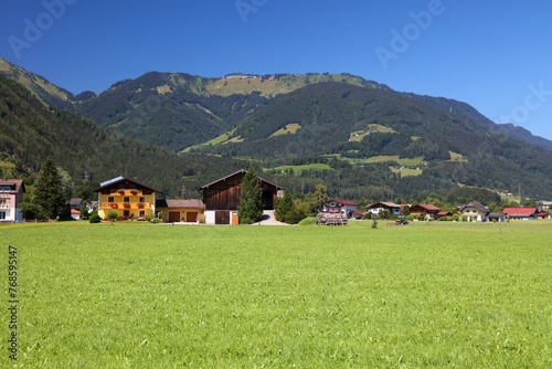 Golling and der Salzach in Austria. Landscape of Austria.