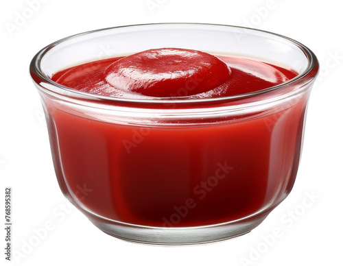 ketchup in bowl isolated on transparent background