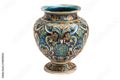 A Russian Gilded Silver and Shaded Enamel Vase on Transparent Background