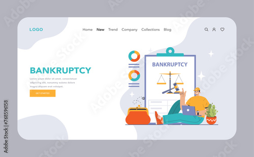 Bankruptcy concept. Flat vector illustration