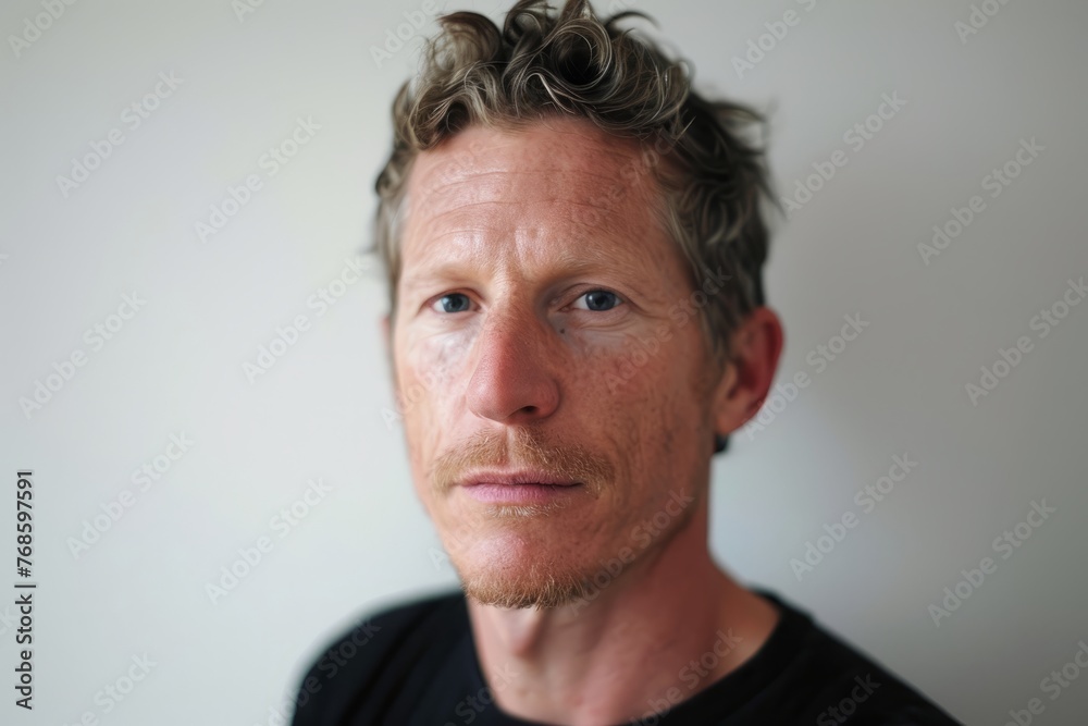 Portrait of a man with freckles on his face. Portrait of a man with freckles on his face.