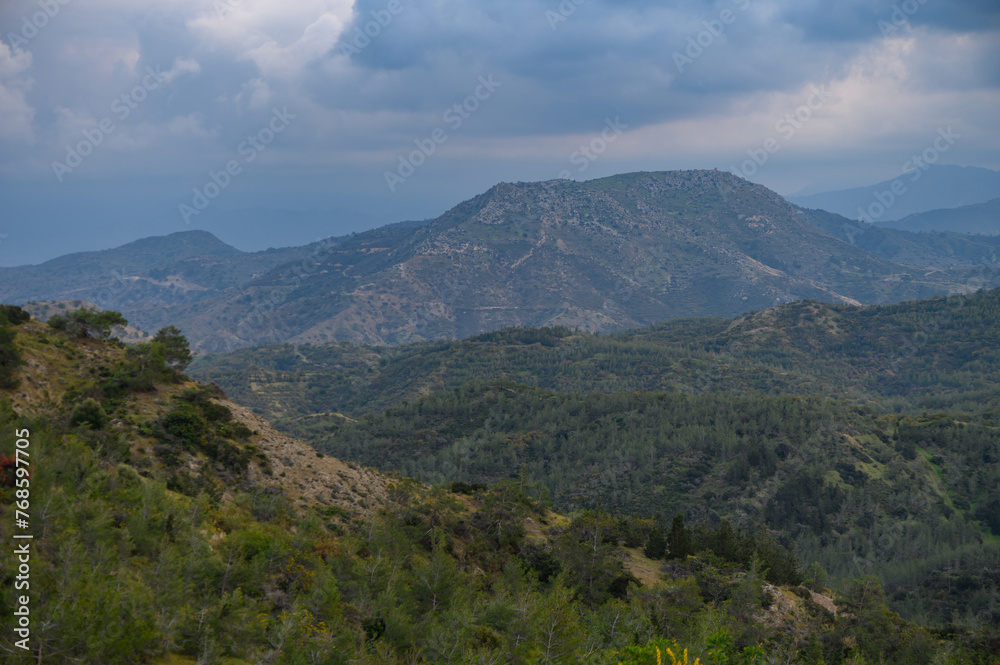 Troodos mountains, Cyprus. Agricultural fields on mountainous terrain 6
