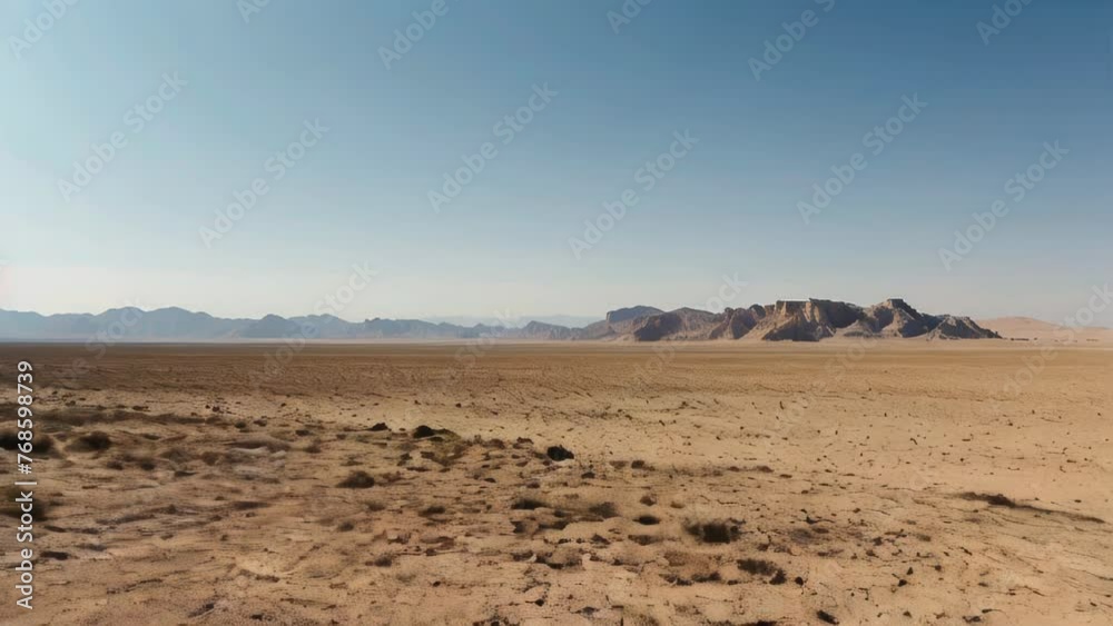 Expansive desert vista with rocks and minimal vegetation Expansive desert vista with rocks and minimal vegetation