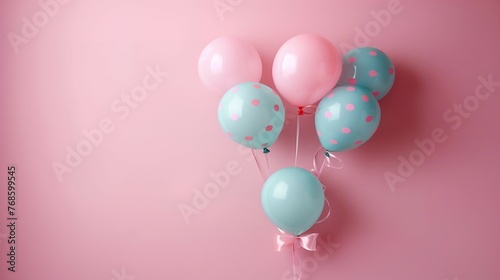 Happy birthday background with colorful balloons,confetti,flags and ribbons on empty background.