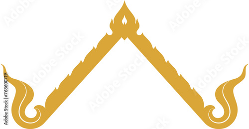 Roof gable in thai style buddhism buddhis. Vector illustration photo