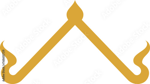 Roof gable in thai style buddhism buddhis. Vector illustration