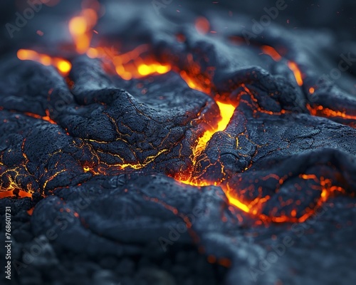 Adrenal glands with a volcanic lava texture close up photo