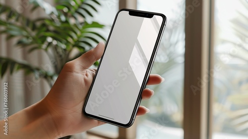 Obraz na płótnie Mobile device mockup with transparent screen and clipping path, perfect for business website and app design.