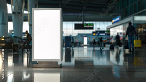 Imitation of empty illuminated panel in air terminal.