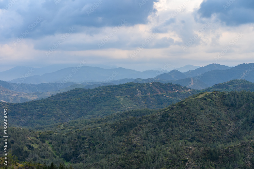 Troodos mountains in Cyprus, close to Mount Olympus, popular for area for tourists, hikes, and quads 3