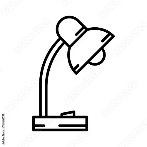 Desk lamp icon vector. Lamp illustrator sign. Light symbol or logo.
