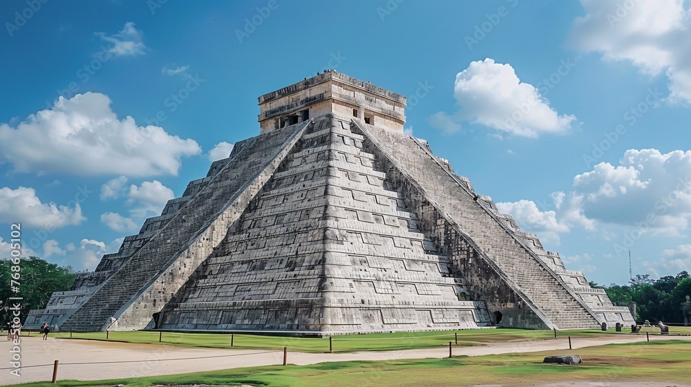 Ancient pyramid built by the Maya in Yucatan, Mexico.