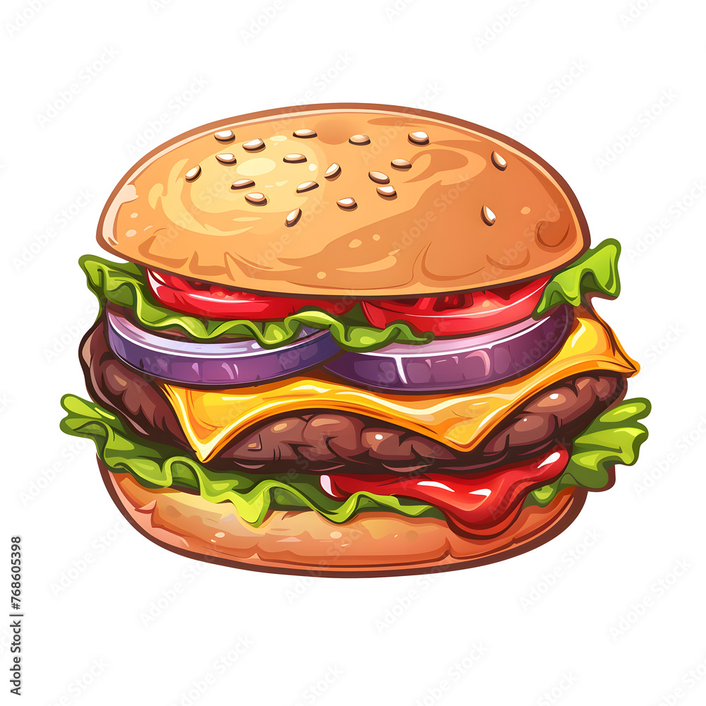 Hand Drawn Sketch Hamburger Vector Illustration on on Transparent Background. Ai generated Hand Drawn Sketch Hamburger Vector Illustration on on Transparent Background. Ai generated