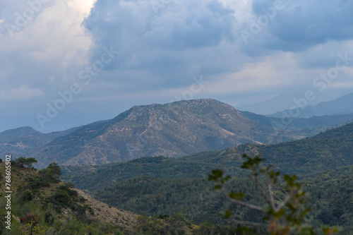 Troodos mountains  Cyprus. Agricultural fields on mountainous terrain 4