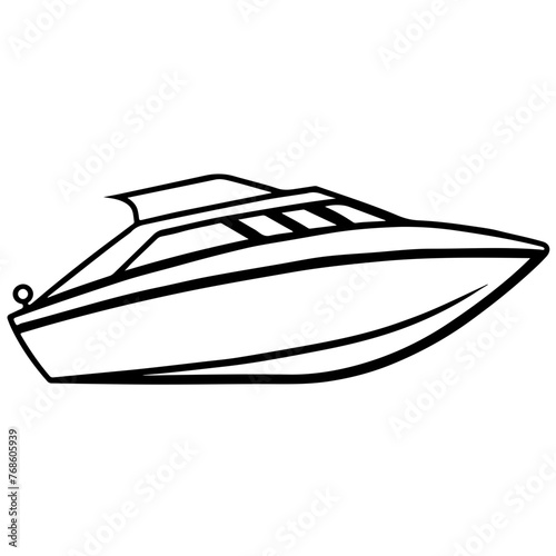 speedboat as a simple icon logo vector illustration isolated on transparent background