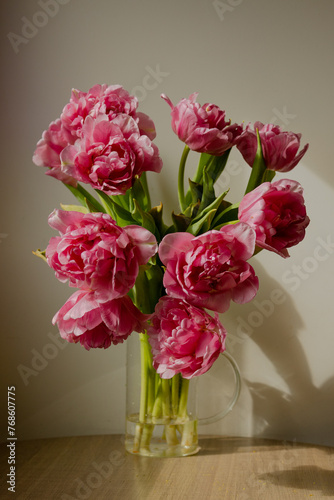 bouquet of tulips in a vase