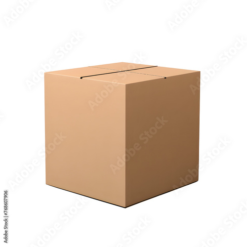   Closed up shot paper box taped and isolated on Transparent Background. Ai generated  © S A H I N 