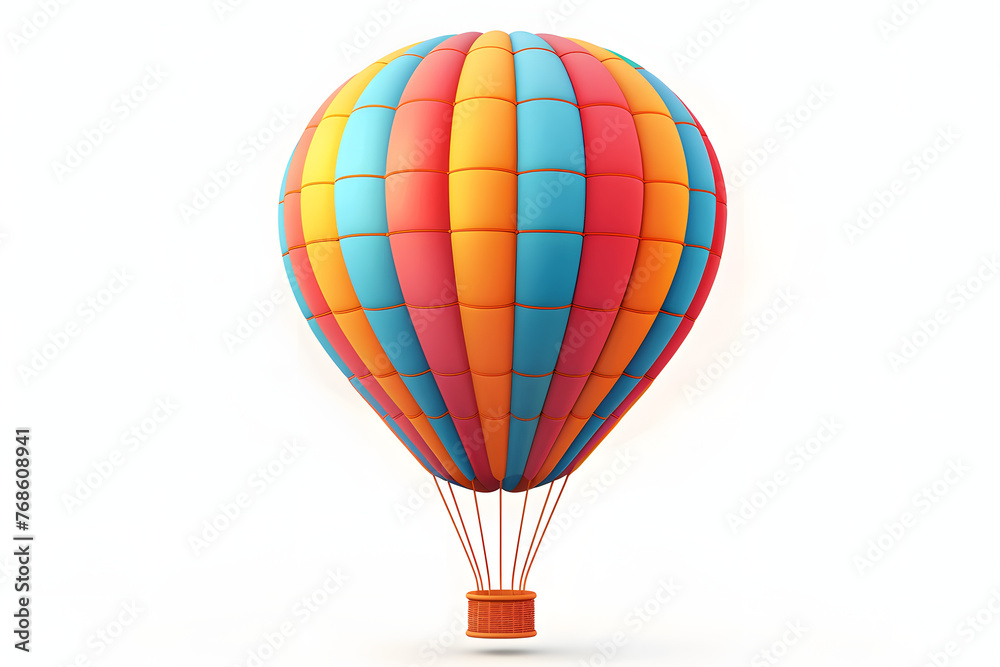 Multicolored rainbow balloon isolated on a white background