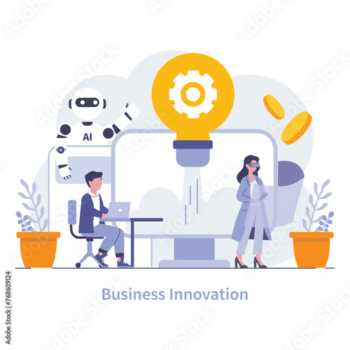 Marketing and customer focus concept. Flat vector illustration.