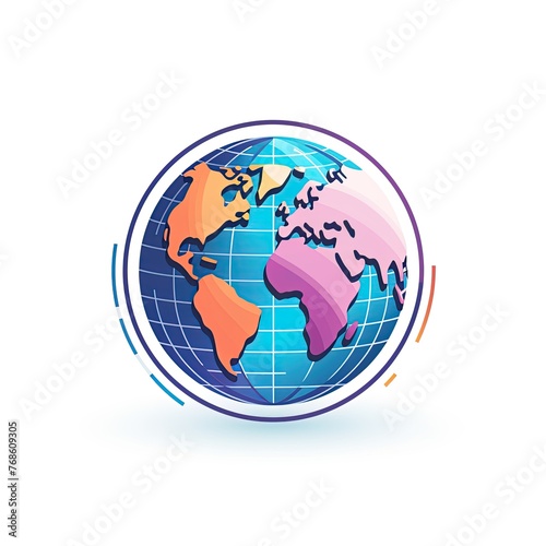 Globe the World Sign Symbol Icon Logo Design. Ai Generative