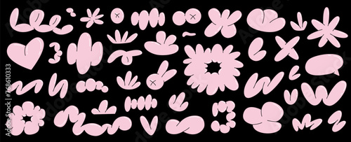 Bubble abstract shapes in y2k style