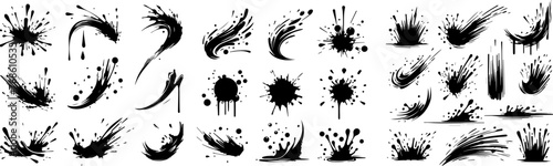 spray paint splatters grunge style vector illustration silhouette laser cutting black and white shape