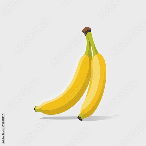 flat painted illustration of banana isolated on white background 