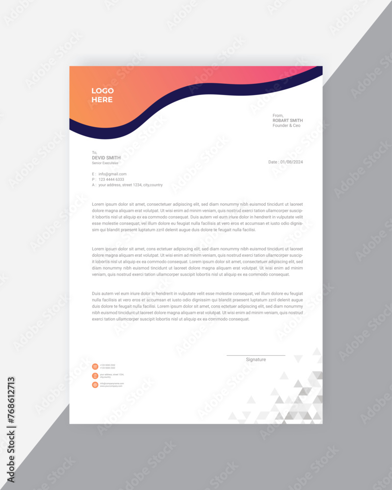 Obraz premium Creative Professional Letterhead Template with Modern Design