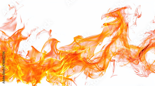 Fire flames isolated on white background. Generative Ai