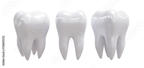 Set of 3d tooth isolated on transparent background. Render. 3d render. PNG. Dentistry, medicine concept. 3D rendering, ui, ux. Teeth. Health.