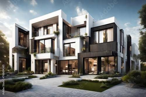 Beautiful townhouse in a modern style. © Maryam