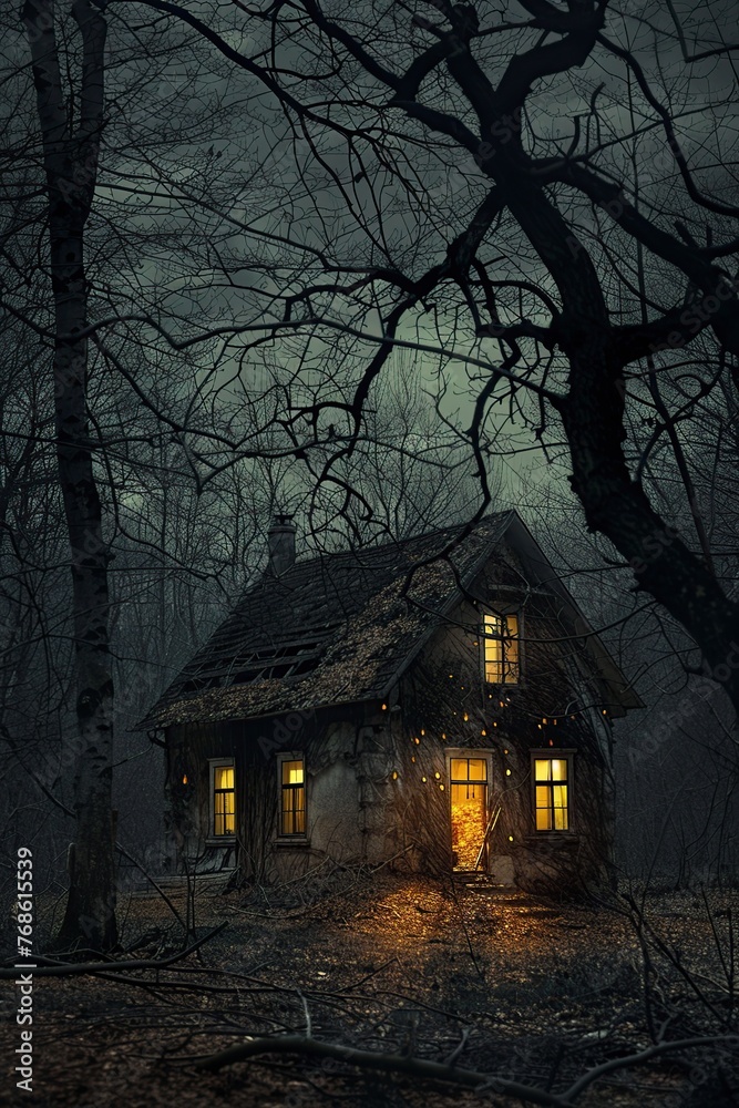 Eerie House in Dark Forest Eerie House in Dark Forest