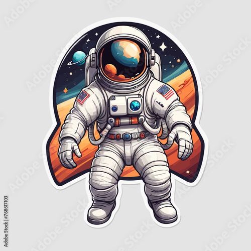 Fototapeta Naklejka Na Ścianę i Meble -  astronaut cartoon Logo Design Very Cool