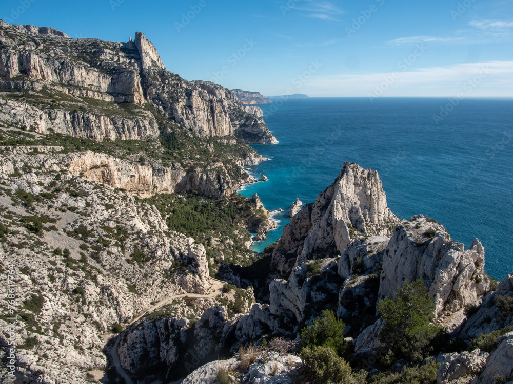 The Calanques National Park, near Marseille in the south of France. Magnificent landscapes, calanques with turquoise waters, a heaven place for summer The Calanques National Park, near Marseille in the south of France. Magnificent landscapes, calanques with turquoise waters, a heaven place for summer
