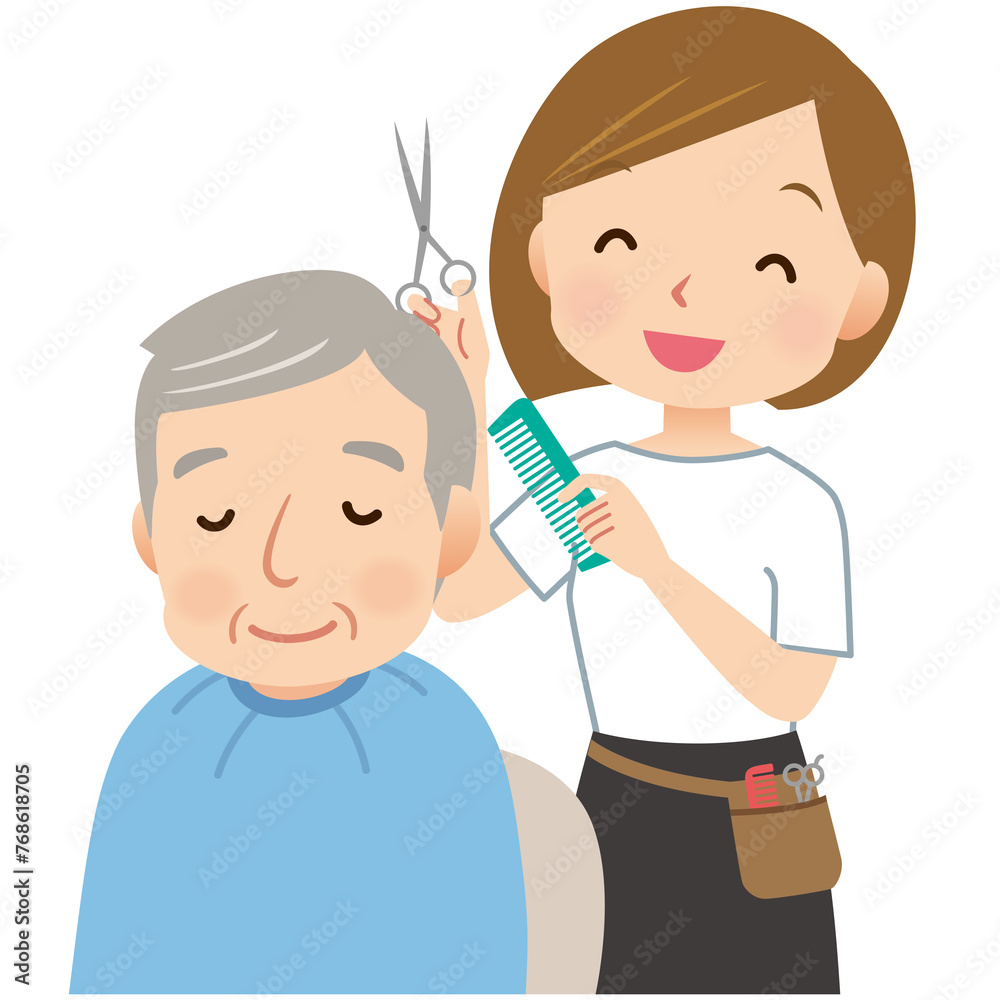 ケアビューティー　訪問美容　高齢者の髪を整える美容師