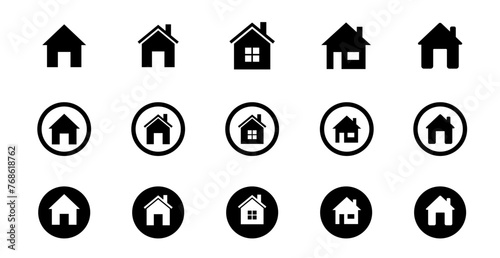 House set icon. Home flat icon set vector illustration