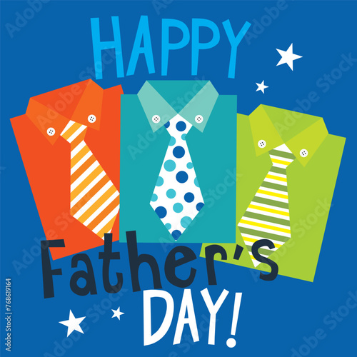 happy father's day card design with shirt and neck tie