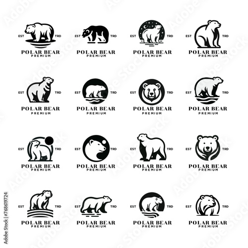 polar bear logo vector design template