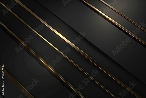 Black background with golden lines. Element for design. Template for design