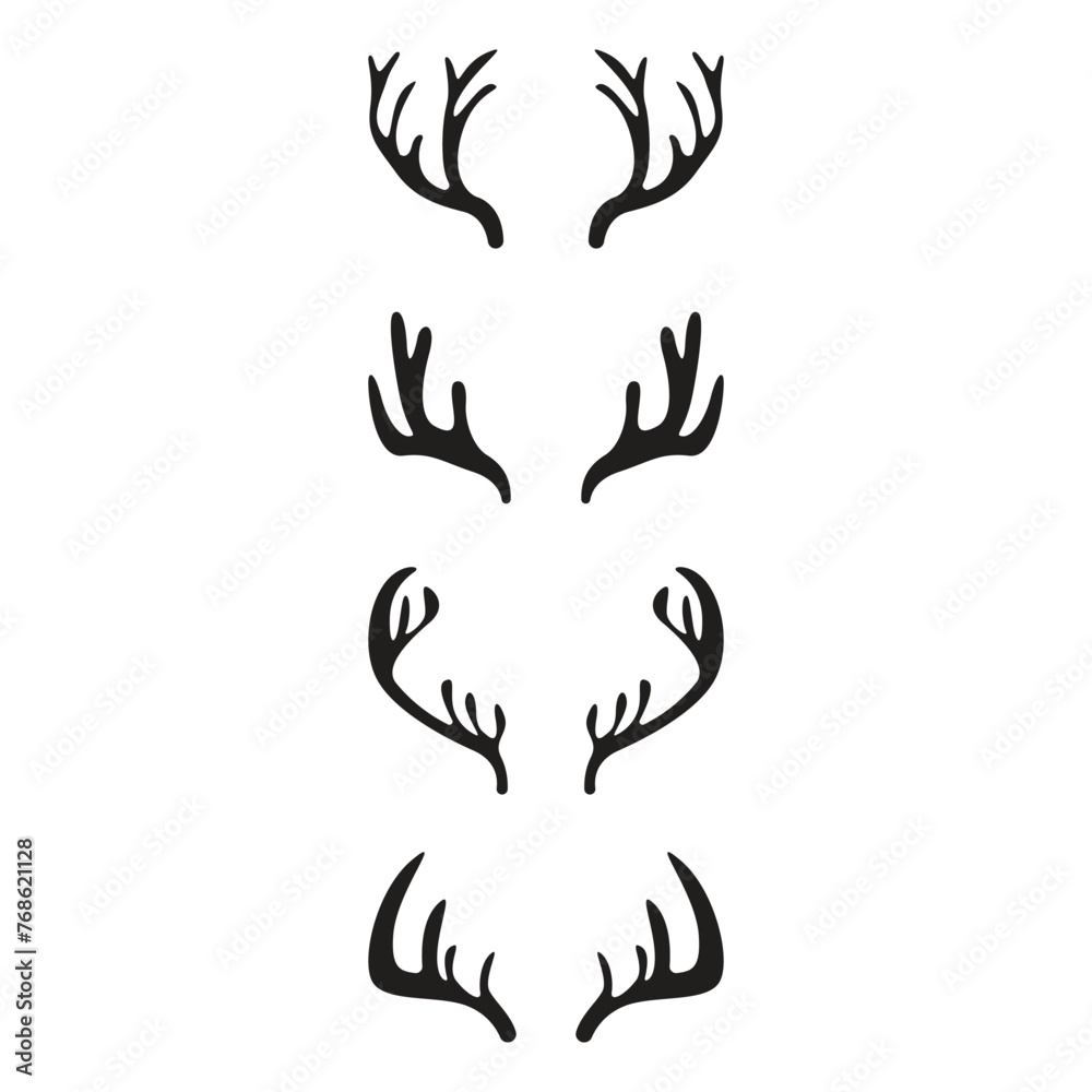 Deer Horns Icon Set Vector Design.