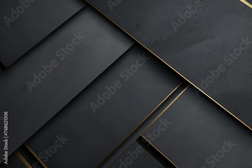 Black background with golden lines. Template for design