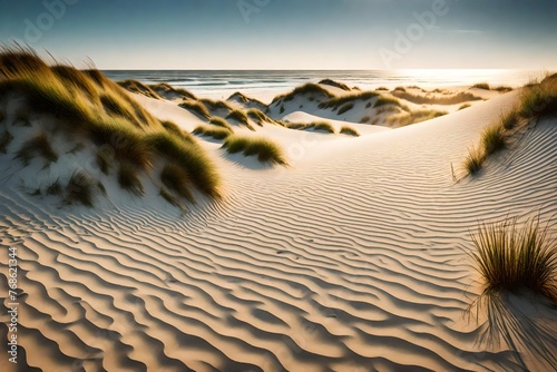 Landscape view of sand dune on the North sea coast