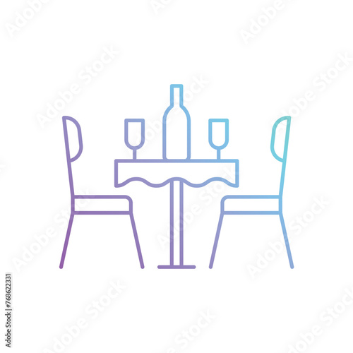 Gradient Color  Romantic Date vector icon