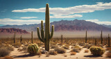 Big saguaro cactus in state country - Generative AI
