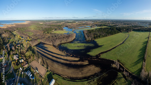 Pattijoki river flooding in October, Raahe, Finland