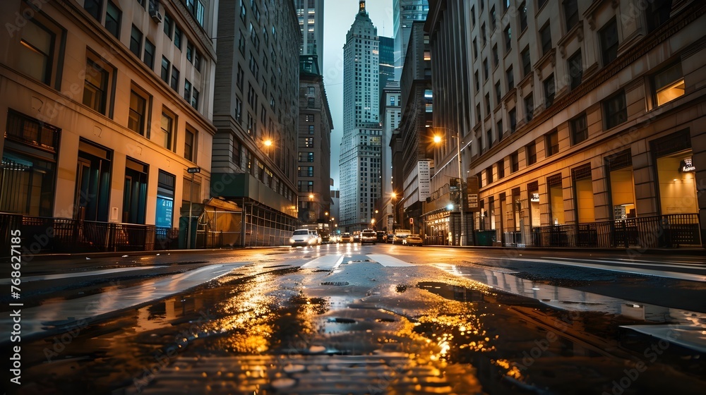 Rainy Evening on Wallstreet A Cinematic Reflection of Financial Investment Ideas