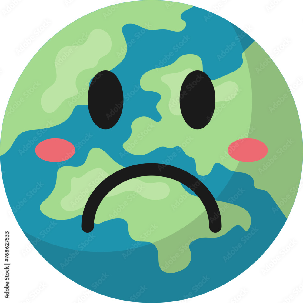 Fototapeta premium Cute Earth Emoticon Illustration